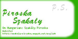 piroska szakaly business card