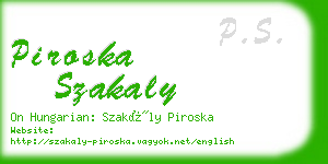 piroska szakaly business card